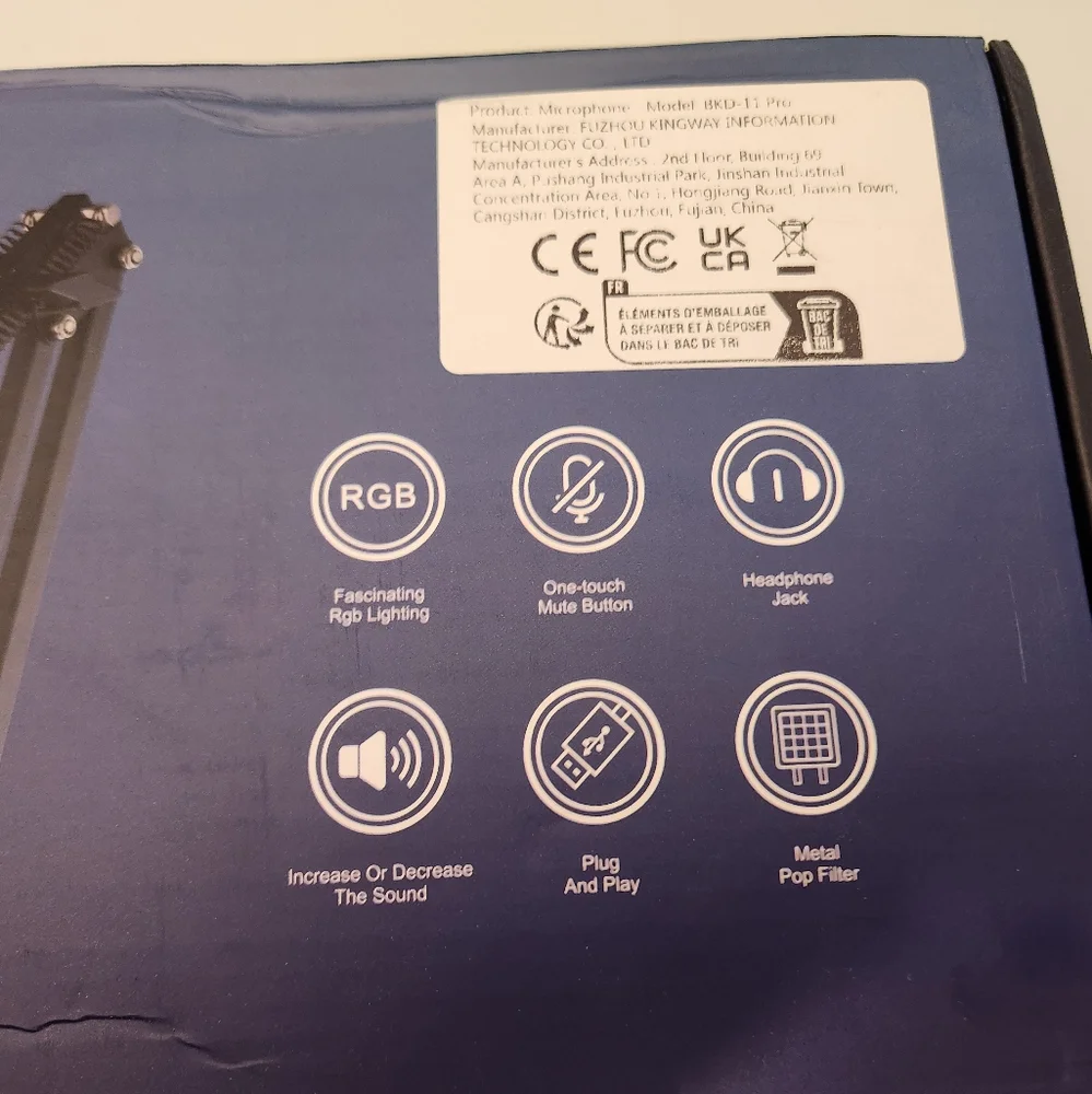 Zealsound A68S Rgb Recording Microphone with Articulated Arm/usb Condenser Mic